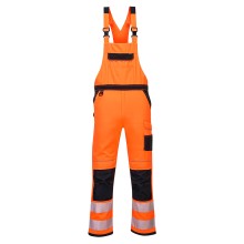 Portwest PW344 - PW3 Hi-Vis Bib and Brace - Orange and Black PW344OBRX