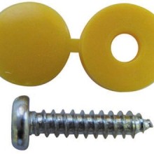 Number Plate Cap & Screw (SelfTap Screw & Cap) Colour Yellow