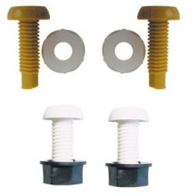 Number Plate Screws & Nuts White & Yellow M6 x 23mm Pack Of 4 (Plastic Screw & Nut)