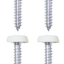 Number Plate Plastic Top Screws White & Yellow Pack Of 4 (SelfTap Screw & Cap)
