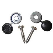 Number Plate Security Caps & Screws Black Pack Of 2 (Self Drilling Screw)