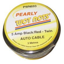 Wiring Cable Twin 5A x 3m Red Black (Mains Cable Wiring)