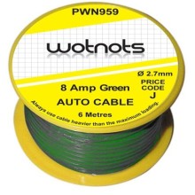 Wiring Cable Reel 8 Amp Green 6M (Mains Cable Wiring)