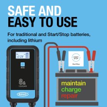 SMARTCHARGE 8 Charger & Maintainer Lithium Battery Compatible 12V / 24 Tools & Maintenance