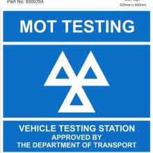 Self Adhesive Vinyl MOT Testing 625mm x 600mm (MOT Station Signs) Tools & Maintenance