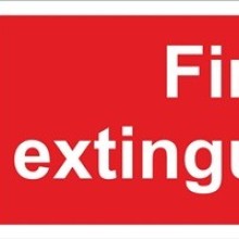 Fire Extinguisher Sign Self Adhesive Vinyl 100mm x 300mm (Fire Signs)