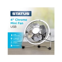 Chrome Portable USB Mini Metal Desk Fan 4