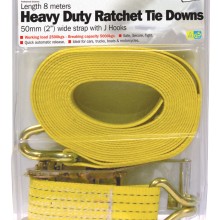 Ratchet Tie Down Heavy Duty with J Hookes (Ratchet Straps) Max. Load 2500kg