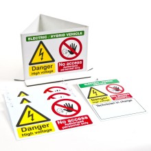 EV and Hybrid Vehicle Warning Sign Pack (Hazard Signs)