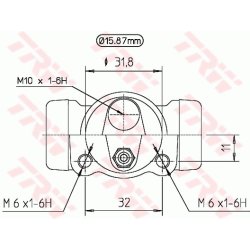 Cylindre de frein de roue TRW BWB130 pour NISSAN MICRA OE 44100-04B00 TRW