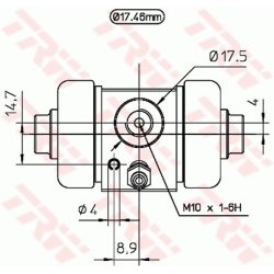 Cylindre de frein de roue TRW BWC164 pour AUSTIN, MG, ROVER OE GWC1139 TRW