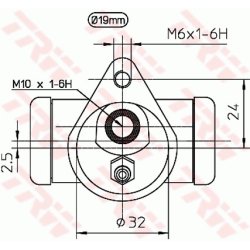 Cylindre de frein de roue TRW BWD122 pour FORD FIESTA OE 6187601 TRW