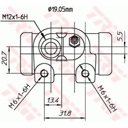 Cylindre de frein de roue TRW BWD307T pour CITROËN C2, C3 OE 4402E9 TRW