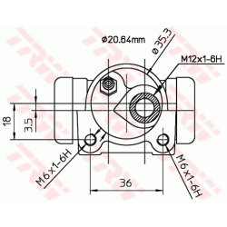Cylindre de frein de roue TRW BWF167 pour CITROËN, PEUGEOT, RENAULT TRW