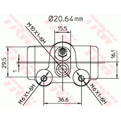 Cylindre de frein de roue TRW BWF251 pour PEUGEOT, TALBOT OE 440262 TRW