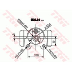 Cylindre de frein de roue TRW BWF252 pour CITROËN, PEUGEOT, RENAULT TRW