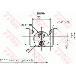 Cylindre de frein de roue TRW BWH402 pour FIAT, LANCIA OE 77364028 TRW