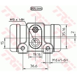 Cylindre de frein de roue TRW BWL201 pour CITROËN, FIAT, PEUGEOT OE 4402A4 TRW