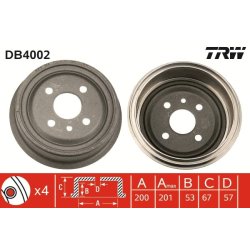 Brake Drum TRW DB4002 OE Ref 91024352