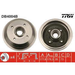Brake Drum TRW DB4004B OE Ref 6046462