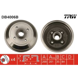 Brake Drum TRW DB4006B OE Ref 90135504