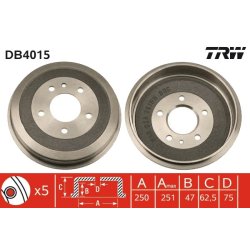 Tambour de frein TRW DB4015 pour BMW Série 5, référence d'origine 34211158559