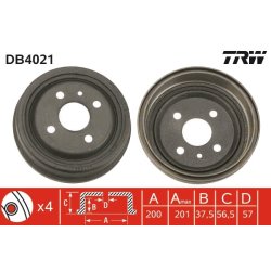Brake Drum TRW DB4021 OE Ref 90193915