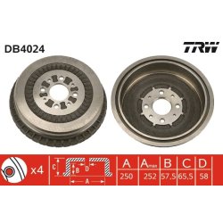 Brake Drum TRW DB4024 OE Ref 4169144