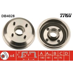 Tambour de frein TRW DB4028 pour FORD, MAZDA OE 1045392 TRW