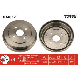 Brake Drum TRW DB4032 OE Ref 42431-12040