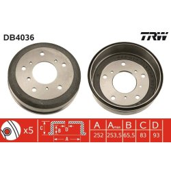 Brake Drum TRW DB4036 OE Ref 281 609 617