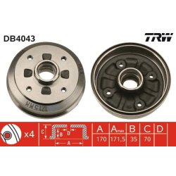 Brake Drum TRW DB4043 OE Ref D001-26-251B