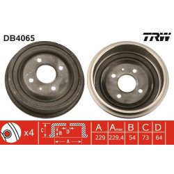 Brake Drum TRW DB4065 OE Ref 78EB-1126-AA
