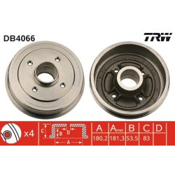 Brake Drum TRW DB4066 OE Ref 77 01 463 277