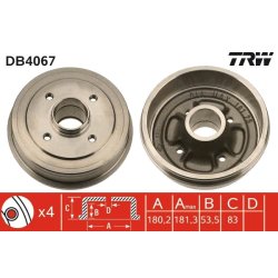 Brake Drum TRW DB4067 OE Ref 77 02 189 786