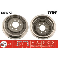 Brake Drum TRW DB4072 OE Ref 82 00 137 104