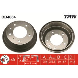 Brake Drum TRW DB4084 OE Ref 591039