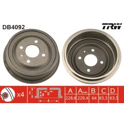Brake Drum TRW DB4092 OE Ref 1473957