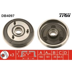 Brake Drum TRW DB4097 OE Ref 4247 21