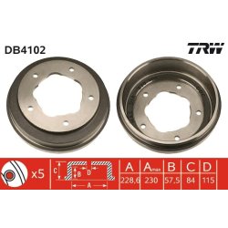 Brake Drum TRW DB4102 OE Ref 6142759