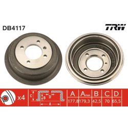 Brake Drum TRW DB4117 OE Ref GDB117