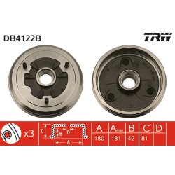 Brake Drum TRW DB4122B OE Ref 77 01 460 327