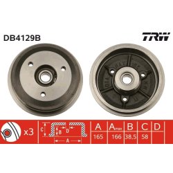 Brake Drum TRW DB4129B OE Ref 95619206