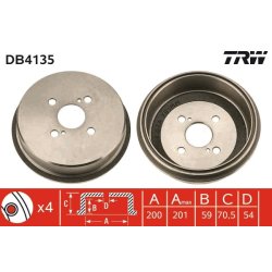 Brake Drum TRW DB4135 OE Ref 42431-16030