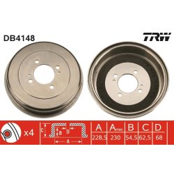 Brake Drum TRW DB4148 OE Ref 43206-70A01
