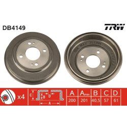 Brake Drum TRW DB4149 OE Ref 42610-SH9-000