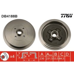 Tambour de frein TRW DB4188B pour VW PASSAT OE 357501615