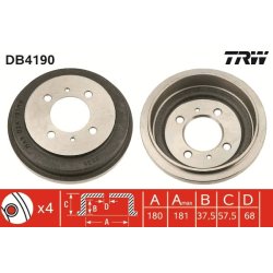 Brake Drum TRW DB4190 OE Ref 43206-50Y10