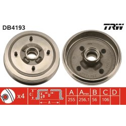 Brake Drum TRW DB4193 OE Ref 77 01 465 899