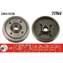 Brake Drum TRW DB4193B OE Ref 77 01 642 515